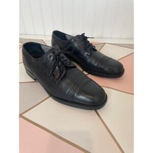 NUNN BUSH Mens Black Leather Oxford Dress Shoes Casual Cap Toe Size 12